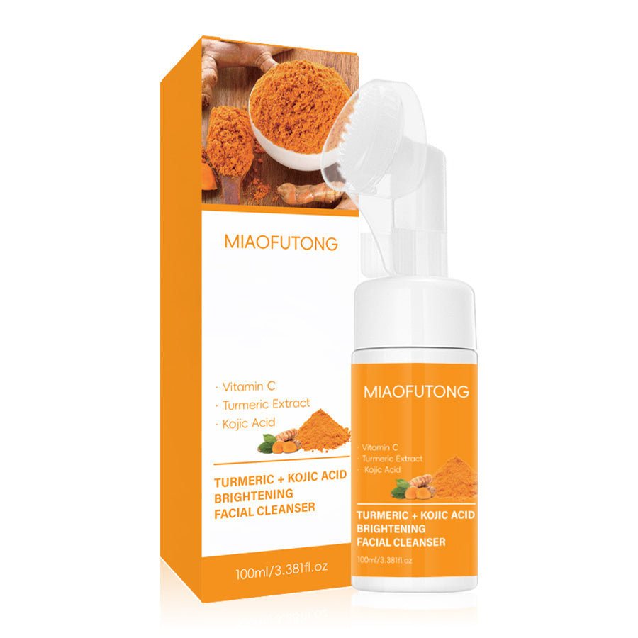 Clear Turmeric Cleansing Mousse Facial Brightening Cleanser Turmeric Facial Cleanser Natural Exfoliating Renewal Serum