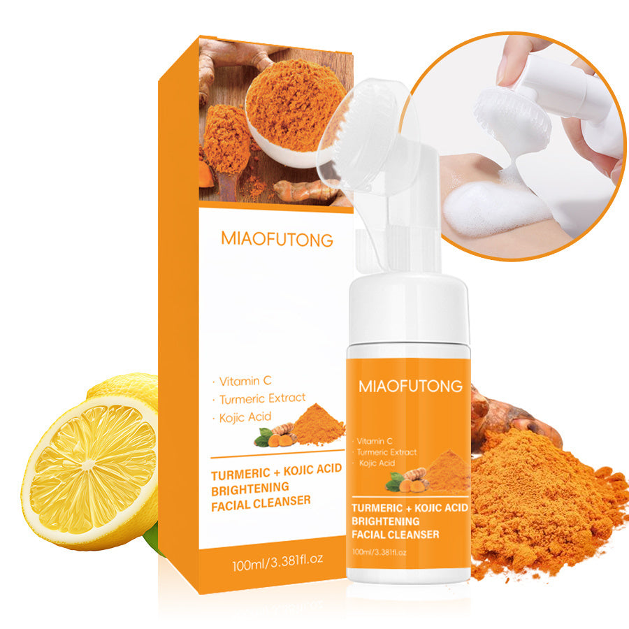 Clear Turmeric Cleansing Mousse Facial Brightening Cleanser Turmeric Facial Cleanser Natural Exfoliating Renewal Serum