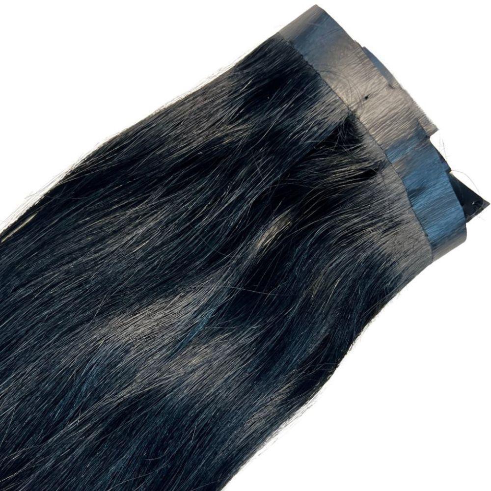 Seamless Clip-In Hair Extensions Jet Black – 100% Human Hair, Invisible & Lightweight