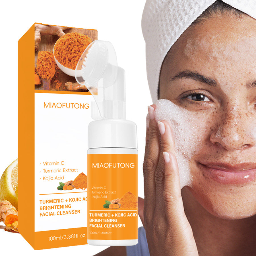Clear Turmeric Cleansing Mousse Facial Brightening Cleanser Turmeric Facial Cleanser Natural Exfoliating Renewal Serum