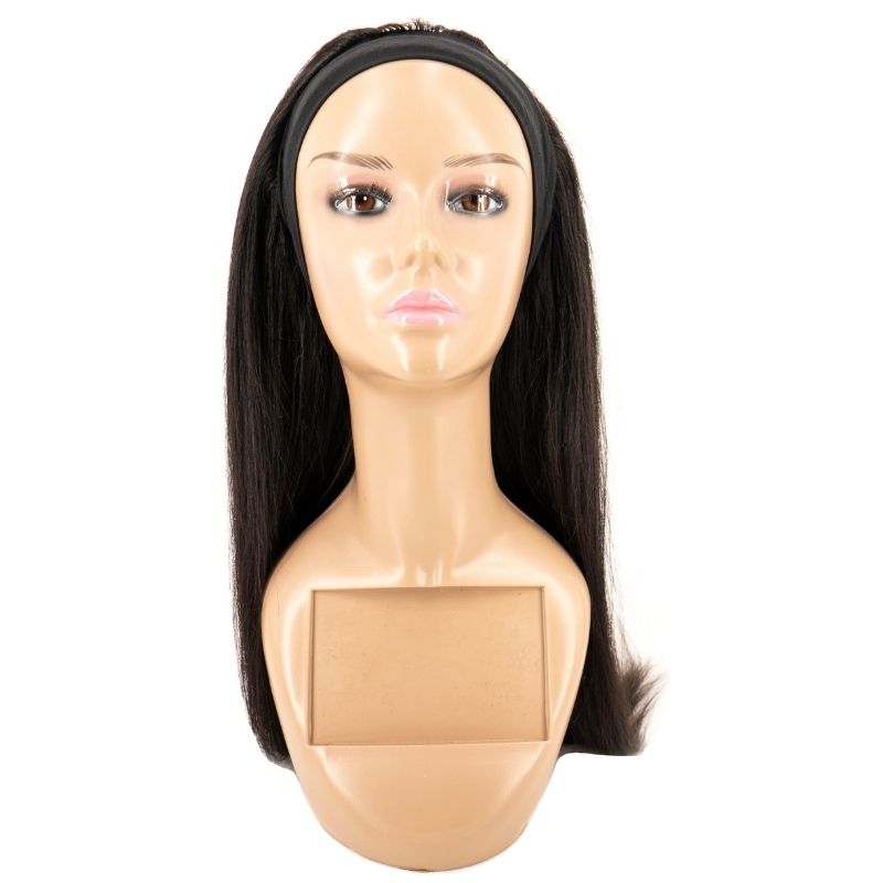 Luxury Straight Headband Wig – 100% Human Hair, Glueless & Beginner Friendly