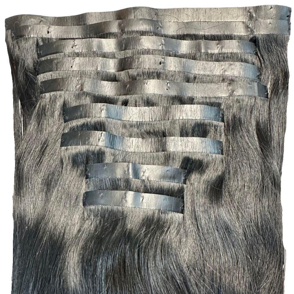 Natural Black Seamless Clip-In Hair Extensions – Invisible Blend, 100% Human Hair