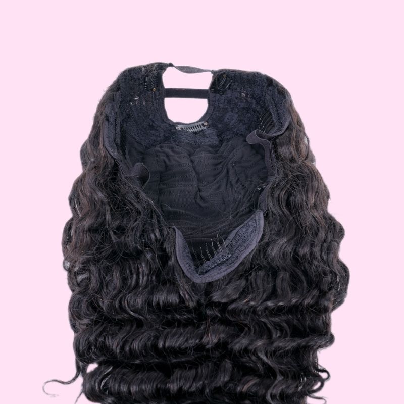 ✨ Brazilian Deep Wave U-Part Wig – Voluminous, Natural & Premium Hair 💖