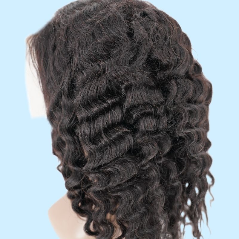 ✨ Deep Wave 13x4 Transparent Lace Front Wig – Premium Brazilian Hair, Natural Hairline 💖