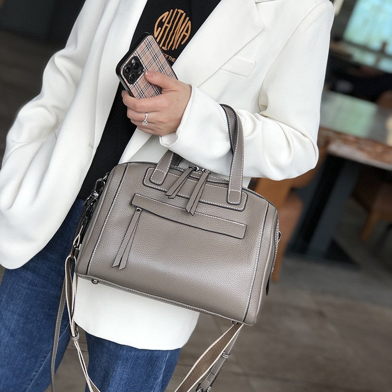 Elegant Boston Lychee Pattern Shoulder Messenger Bag