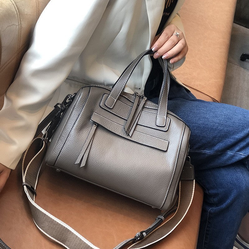 Elegant Boston Lychee Pattern Shoulder Messenger Bag