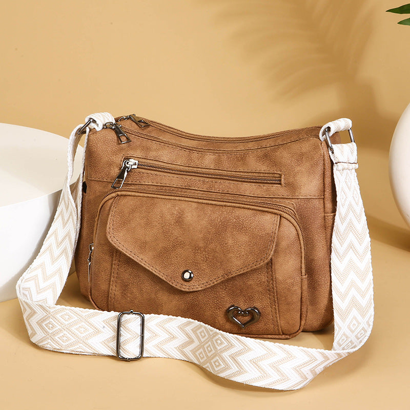 Flip All-match Simple Middle-aged Large Capacity Shoulder Messenger Bag