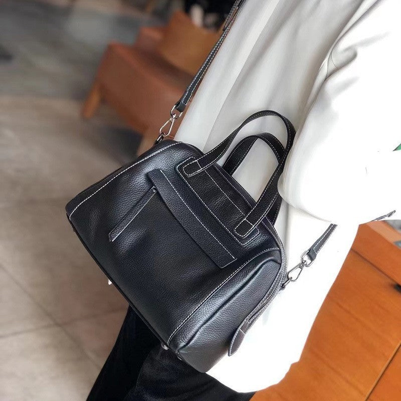 Elegant Boston Lychee Pattern Shoulder Messenger Bag