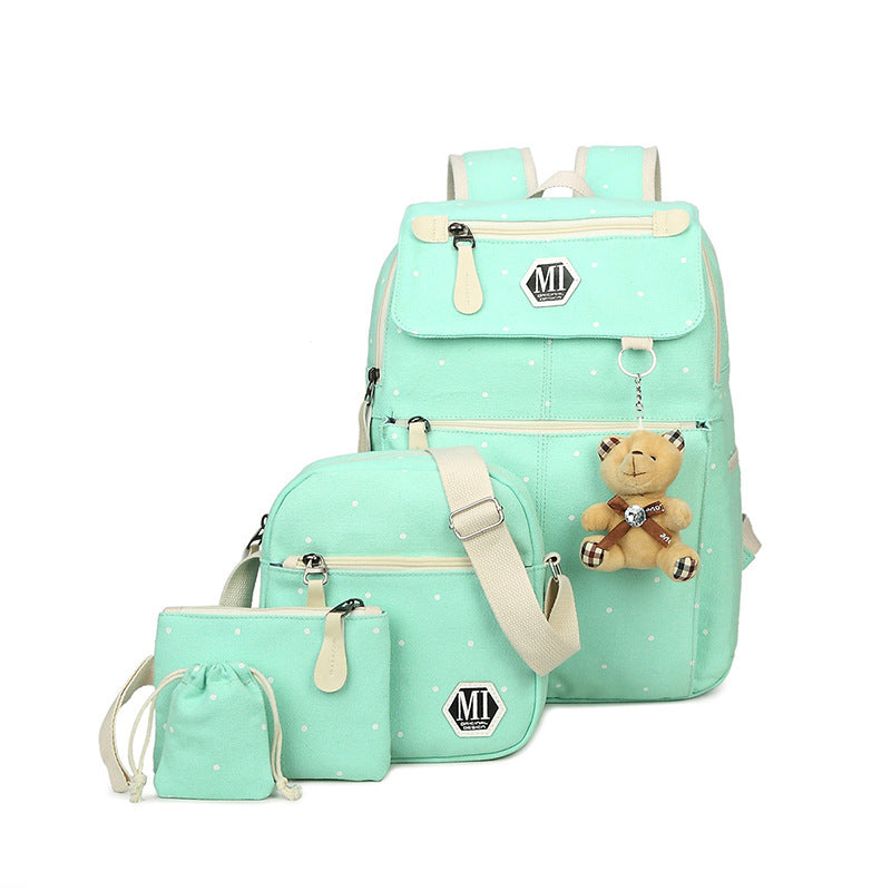 Canvas Backpack Female Korean Version Of Junior High Schoolbag