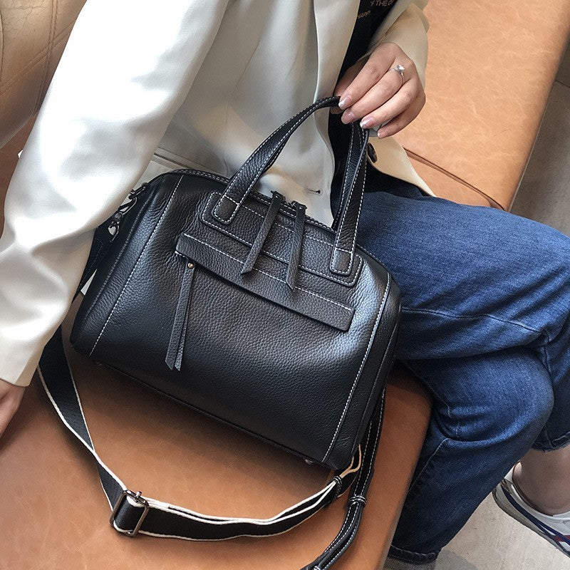 Elegant Boston Lychee Pattern Shoulder Messenger Bag