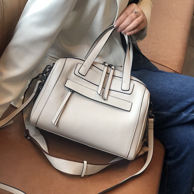 Elegant Boston Lychee Pattern Shoulder Messenger Bag