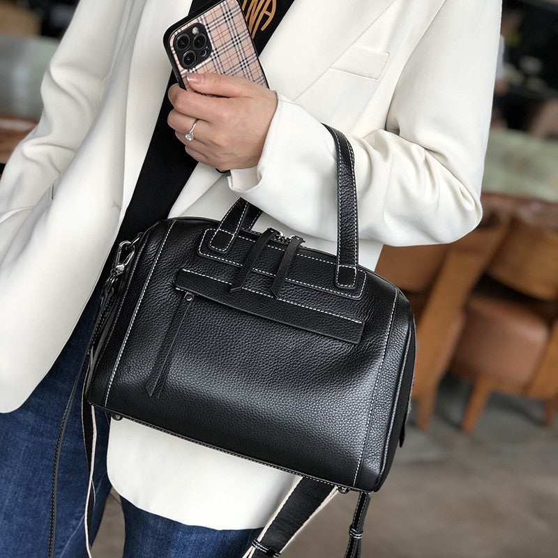 Elegant Boston Lychee Pattern Shoulder Messenger Bag