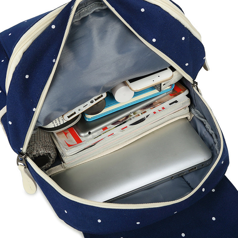 Canvas Backpack Female Korean Version Of Junior High Schoolbag