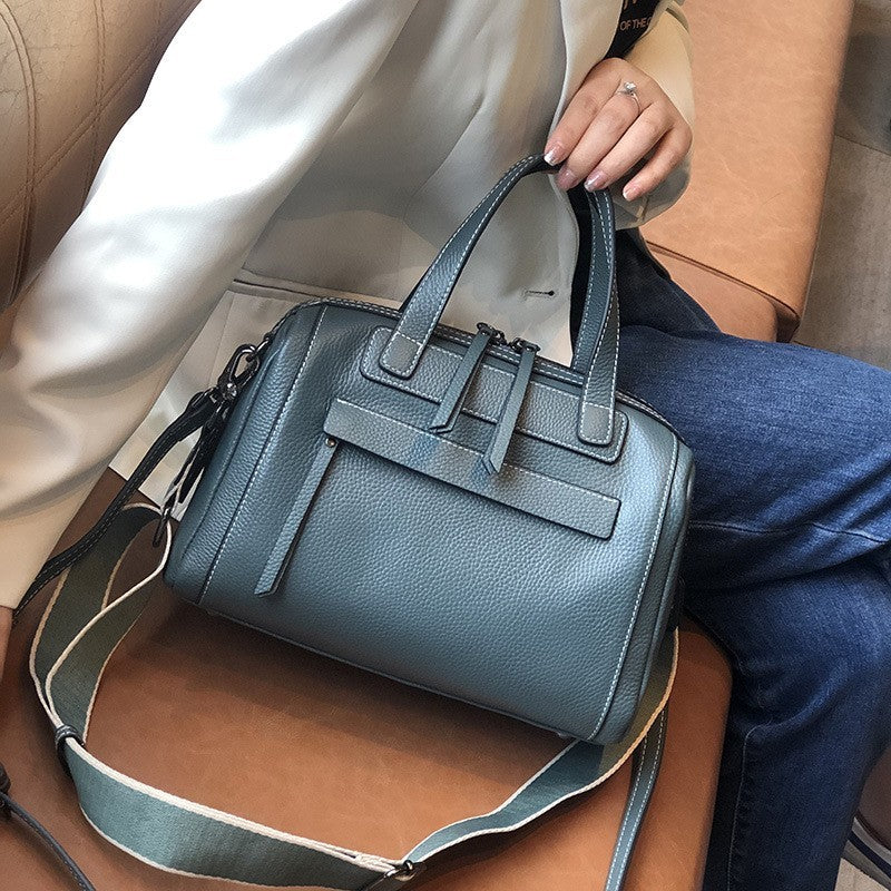 Elegant Boston Lychee Pattern Shoulder Messenger Bag