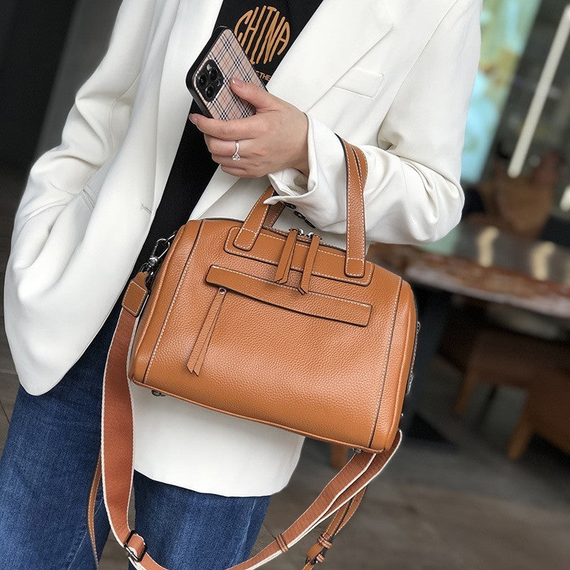 Elegant Boston Lychee Pattern Shoulder Messenger Bag